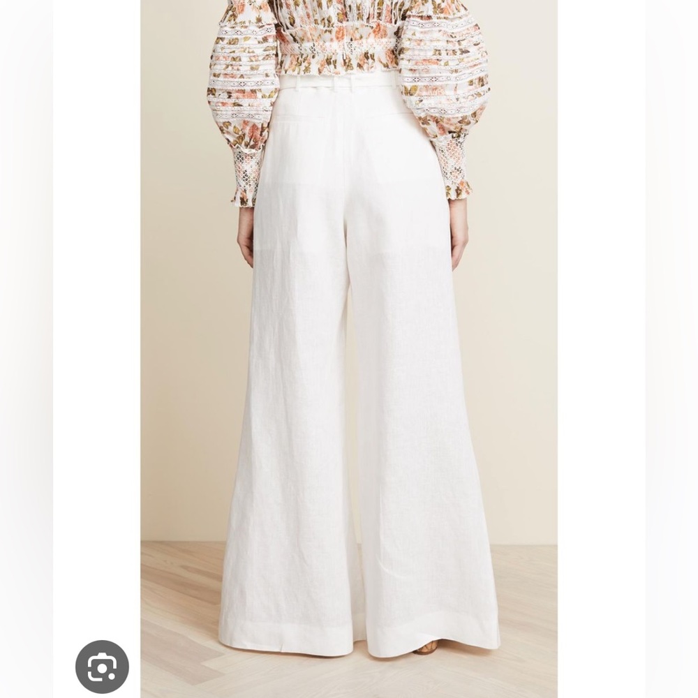 Zimmermann white linen pants size 6.